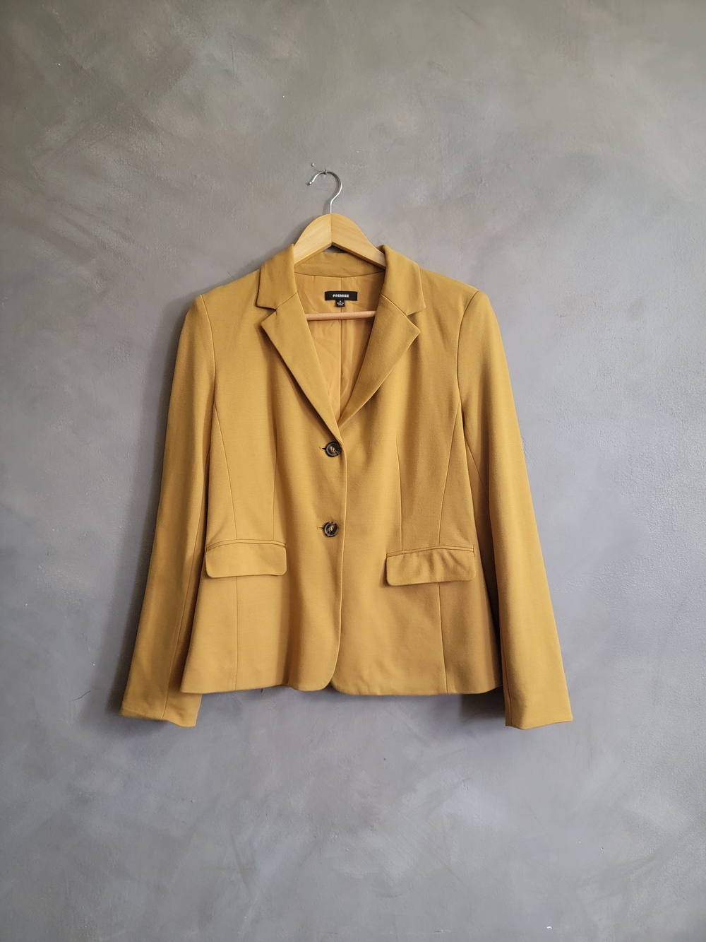 Premise Mustard Single-Breasted Blazer Size 6